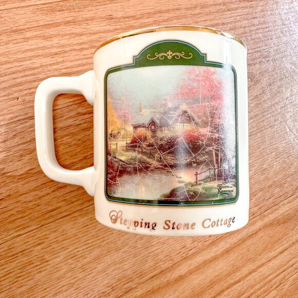Thomas Kinkade Coffee Mug Stepping Stone Cottage Coffee Mug - Picture 1 of 4